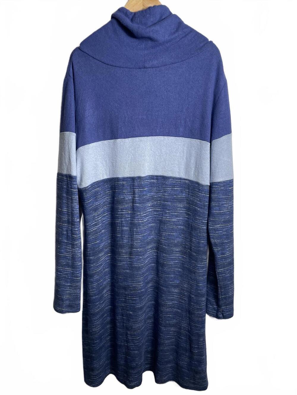 Market & Spruce Sweater Dress Women's Size XL Blue Cowl Neck Casual - Picture 6 of 13
